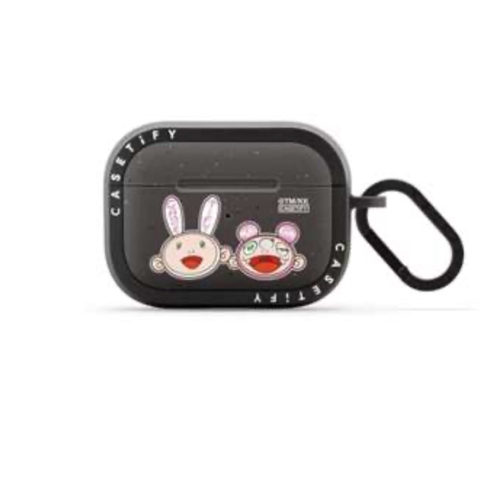 Casetify Black AirPods Case with Cute Character Design
